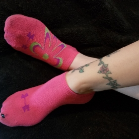Worn Pink Socks