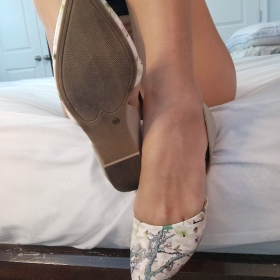 Worn Floral Flats